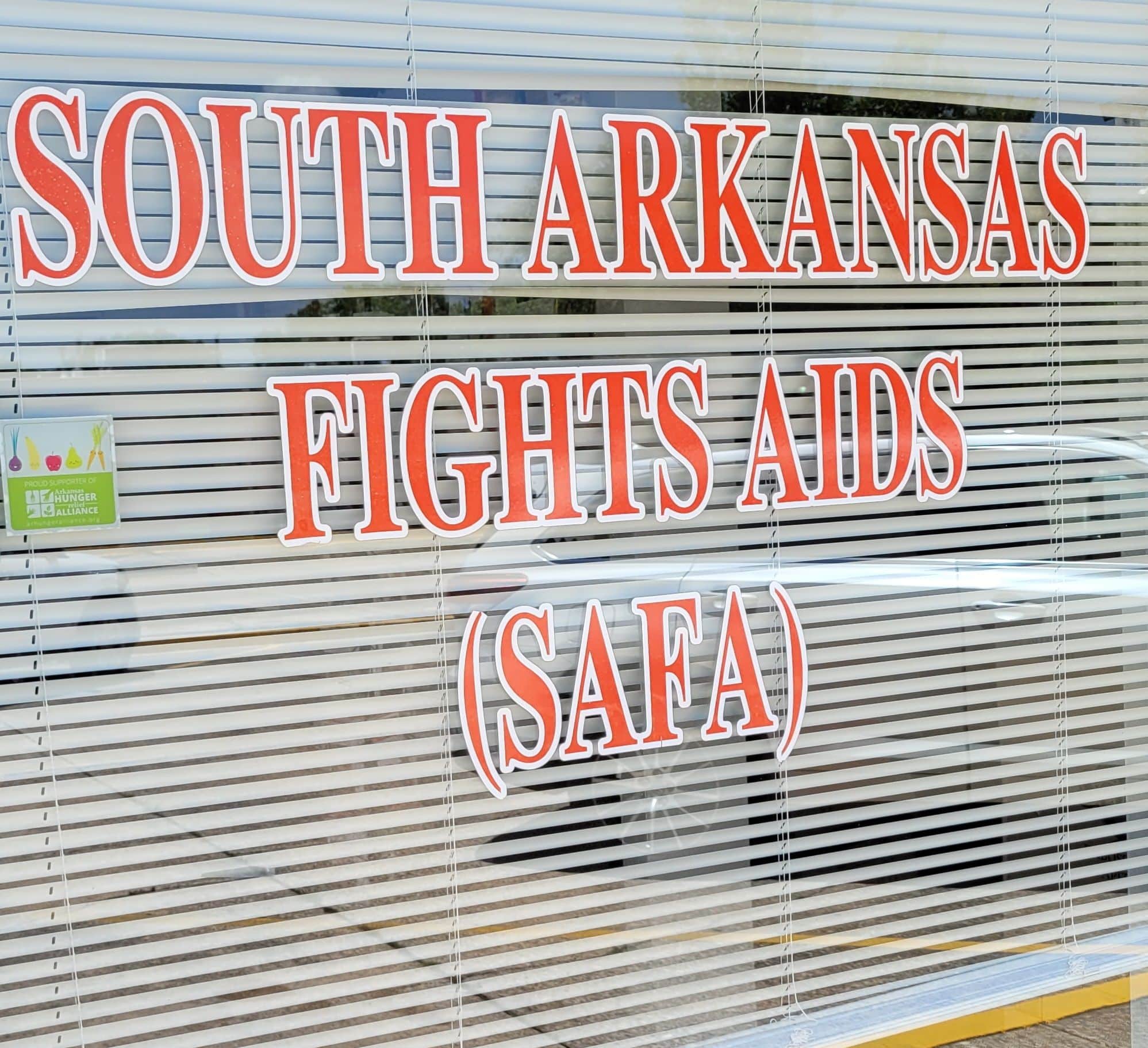 Office front window sign